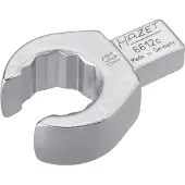Hazet Insteek-ringsleutel · open 6612C-18 · 9 x 12 mm insteekvierkant massief · Buitentwaalfkant profiel · SW 18 mm
