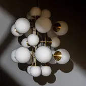 Schwung Glow Chandelier Marble | Polished Nickel