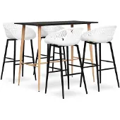 vidaXL 5-delig barset, zwart en wit
