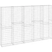 vidaXL Schanskorfmuur met deksels 300x30x200 cm gegalvaniseerd staal