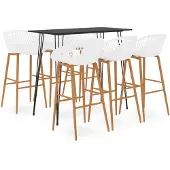 vidaXL 7-delig barset, zwart en wit