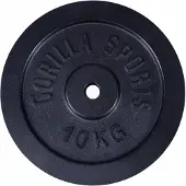 Gorilla Sports Halterschijf 10 kg Gietijzer Zwart - 31 mm