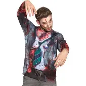 Boland shirt Zombie Freak heren polyester blauw/rood