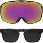 MowMow ICON Skibril + Extra Lens + Zonnebril – Magnetisch – Bio-Frame - R-Strap - UV400 - Unisex