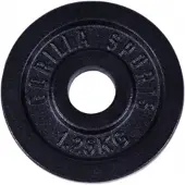 Gorilla Sports Halterschijf 1,25 kg gietijzer zwart