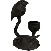 Home Society Kandelaar - Candle Art - Birdt - Black 7x8x13cm