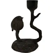 Home Society Kandelaar Candle Art -Bird - Black - 8x10x14.5cm