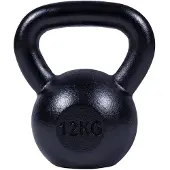 Gorilla Sports Kettlebell 12 kg gietijzer zwart
