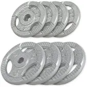 Gorilla Sports Halterschijf 5 kg gripper gietijzer zilver 30 mm