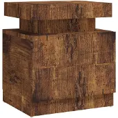 vidaXL Nachtkastje 45x35x52 cm bewerkt hout gerookt eikenkleurig