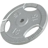 Gorilla Sports Halterschijf 15 kg Gripper Gietijzer Zilver - 30/31 mm