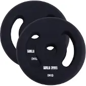 Gorilla Sports Vinyl halterschijven set 2 x 5 kg zwart