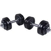 Gorilla Sports Dumbellset 30 kg gietijzer zwart