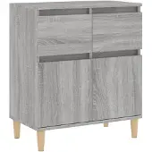 vidaXL Dressoir 60x35x70 cm bewerkt hout grijs sonoma eikenkleurig