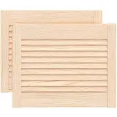 vidaXL Kastdeuren met lamellen 2 st 39,5x49,4 cm massief grenenhout