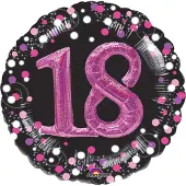 Amscan Folieballon sparkling pink 3D 18 (81cm) (pink, wit, zwart)