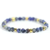 Heaven Eleven Kinder armband blauw agaat edelsteen 4mm -