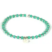 Heaven Eleven - Dames - armband - 925 - zilver - turkoois - turquoise - 2mm - 16,5cm