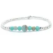 Heaven Eleven - Dames - armband - zilver 925 - turkoois - turquoise - 2,5mm - 16,75cm