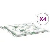vidaXL Tuinstoelkussens 4 st bladpatroon 50x50x4 cm stof