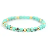 Heaven Eleven KIDS - meisjes - armband - edelsteen - turkoois - 4mm - 15 cm