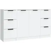 vidaXL Dressoirs 3 st bewerkt hout wit