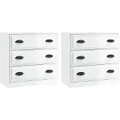vidaXL Dressoirs 2 st bewerkt hout hoogglans wit