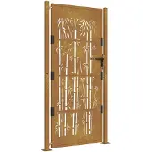 vidaXL Poort met bamboe-ontwerp 100x200 cm cortenstaal