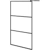 vidaXL Inloopdouchewand transparant 115x195 cm ESG-glas zwart