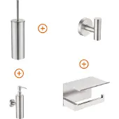 Guido Gusto Toilet accessoires set Rvs exclusief met zeepdispenser