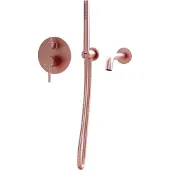 Guido Gusto Inbouw badkraan mat rosé goud één-greeps bediening complete set