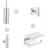 Guido Gusto Toilet accessoires set Chroom exclusief met zeepdispenser