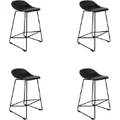 Livin24 Scandinavische Barkruk Ellen zwart 66cm - Barkrukken set van 4 - barstoel