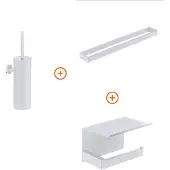 Guido Gusto Toilet accessoires set Mat wit design met beugel