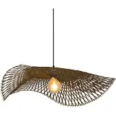 Groenovatie Bamboe Hanglamp - Handgemaakt - Zwart - ⌀75 cm