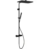 Hotbath Thermostatische stortdoucheset gal 128 cm met hoofddouche 40 cm mat zwart