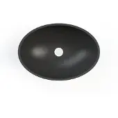 Boss & Wessing Waskom BWS Prince Cast Marble 49x34 cm Ovaal Mat Zwart