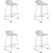 Livin24 Scandinavische Barkruk Ellen wit 66cm - Barkrukken set van 4 - barstoel