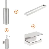 Guido Gusto Toilet accessoires set Rvs exclusief met beugel en zeepdispenser