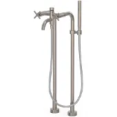 Tres Vrijstaande Badmengkraan Mont Blanc 2-Kruisgreep met Staafhanddouche RVS Look