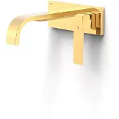 Tres Wastafelmengkraan inbouw slim exclusive gebogen uitloop en lange hendel goud