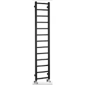 Sapho Designradiator metro light 30x150 cm mat zwart