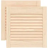 vidaXL Kastdeuren met lamellen 2 st 39,5x39,4 cm massief grenenhout