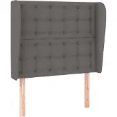 vidaXL Hoofdbord met randen 83x23x118/128 cm kunstleer grijs