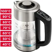Concept Czajnik elektryczny szklany RK4190 CONCEPT, Waterkoker, Transparant, Zilver, Zwart