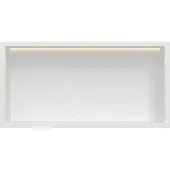 Guido Gusto Mat wit RVS Inbouwnis 30x60x10cm met LED verlichting