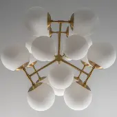 Schwung Glow Chandelier Opal | Lacquered Burnished Brass