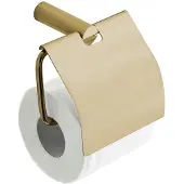 Wiesbaden Ida toiletrolhouder met klep geborsteld messing