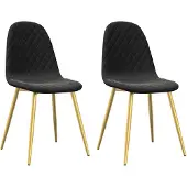 vidaXL Eetkamerstoelen 2 st fluweel zwart