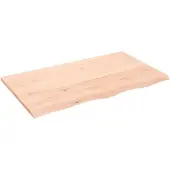 vidaXL Wandschap 100x60x2 cm onbehandeld massief eikenhout